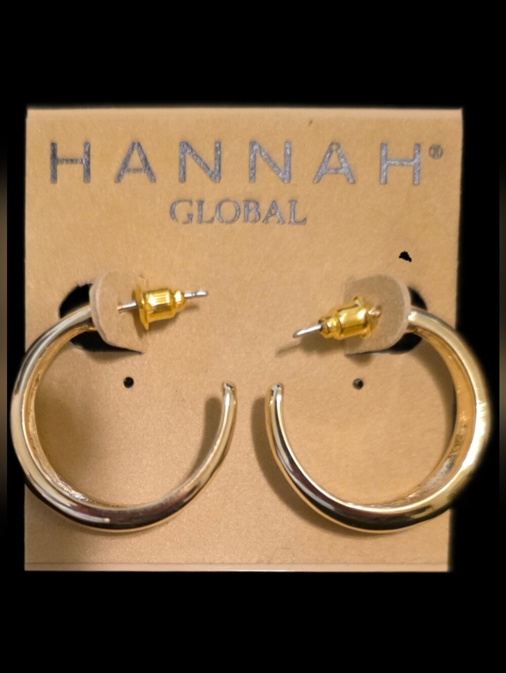 Goldtone Hoop Earrings - - Picture 1 of 2